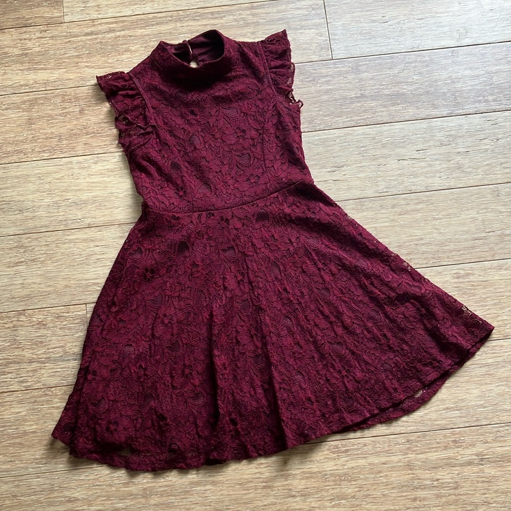 Kenzie Burgundy Lace Dress Size 7/8